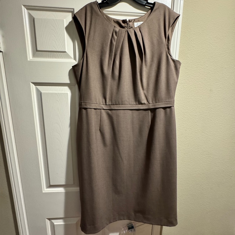 Tahari Taupe Sleeveless Dress
